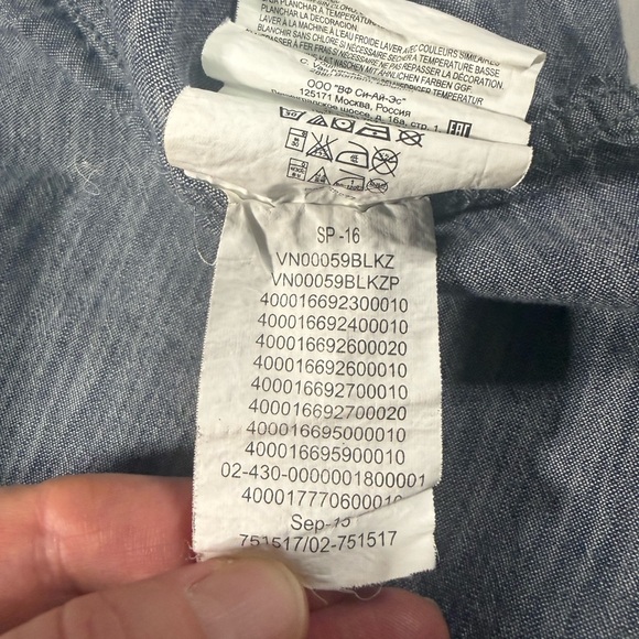 Vans Men’s Chambray Button Up Shirt Y2K Skate Surf Size M - Picture 3 of 14